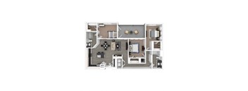 a1 floor plan  1 bedroom  1190 square feet  the concord