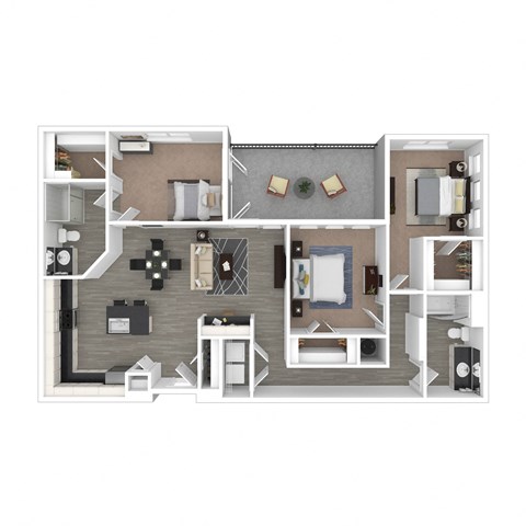 a1 floor plan  1 bedroom  1190 square feet  the concord