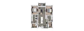 the 1190 sqft floor plan  1 bedroom
