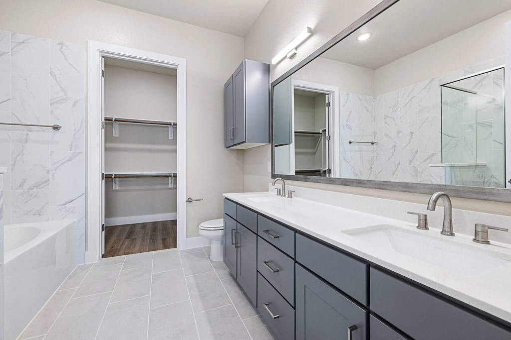 a bathroom with a sink and a toilet and a shower