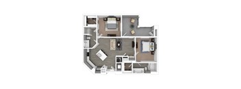 a1 floor plan  1 bedroom with 2 baths  129