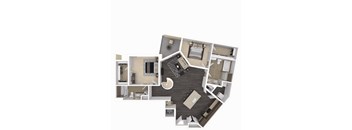 a floor plan of a house with a bedroom and a living room