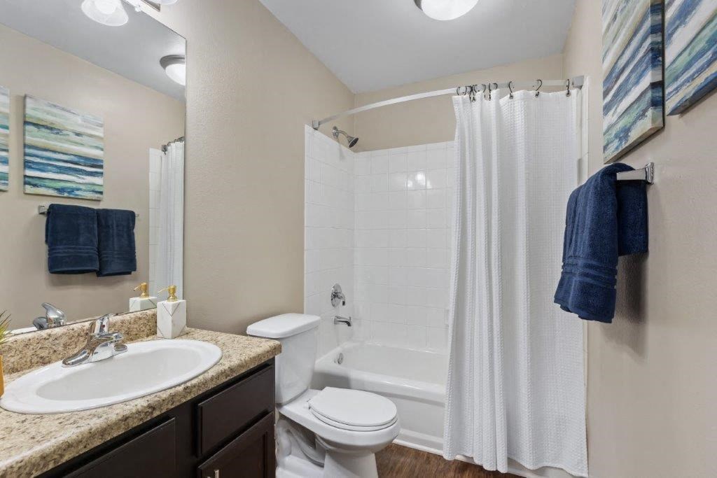 a bathroom with a sink toilet and a shower