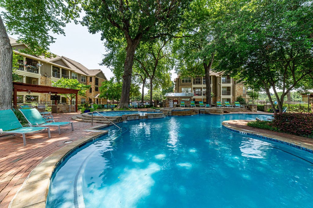 the swimming pool at the preserve at city center apartments