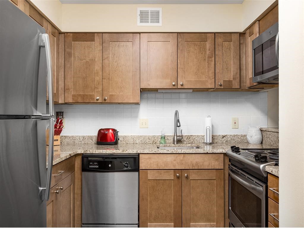 Brand new cabinets, granite countertops and stainless steel appliances await you  in our premium renovated homes.