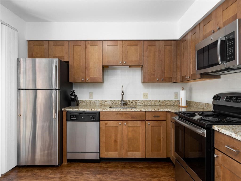 Brand new cabinets, granite countertops and stainless steel appliances await you  in our premium renovated homes.