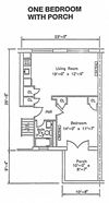 1BR w/porch