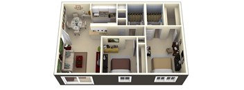 a floor plan of a 1 bedroom apartment at the crossings at white marsh apartments in white marsh