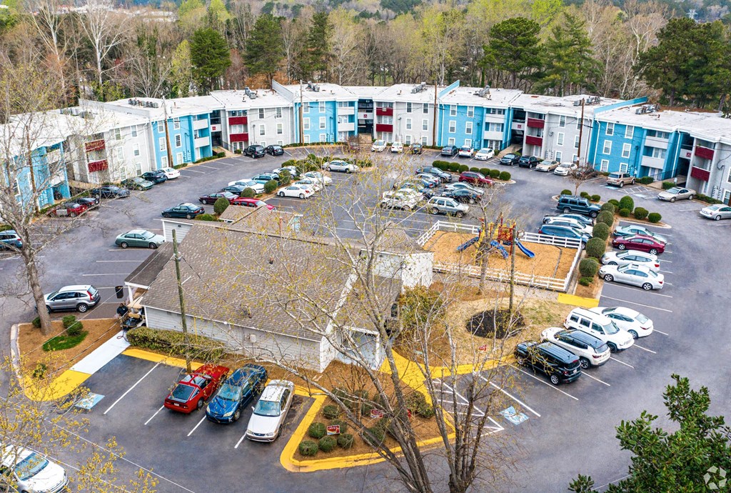 Aerial View Of Parking And Surroundings at Elite At Lakeview, Georgia, 30337