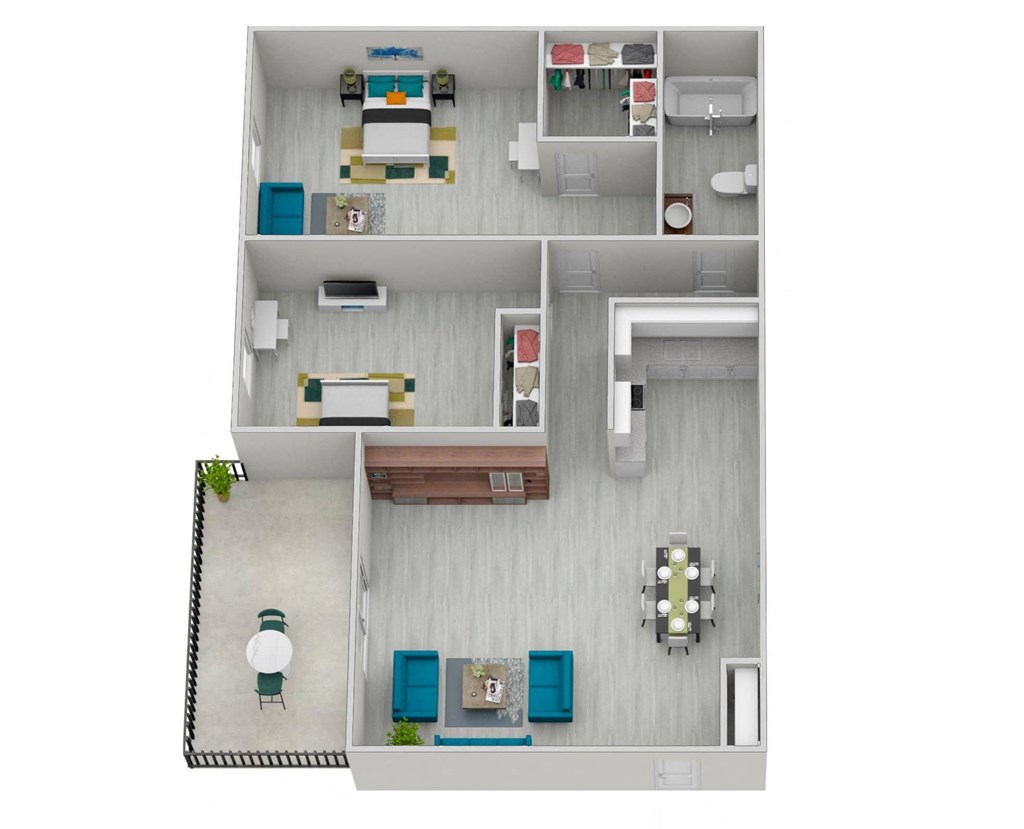 a stylized floor plan of a 2103 sqft