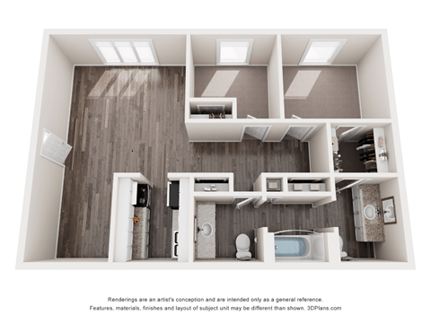 a 3d rendering of a592592 floor plan  apartments