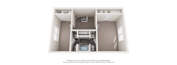 a stylized floor plan of a 2100 sq ft apartment