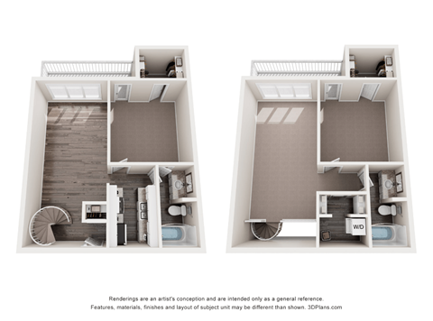 2 bedroom floor plan at the crossings townhomes