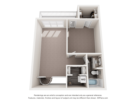a floor plan of a 1 bedroom apartment with a bathroom