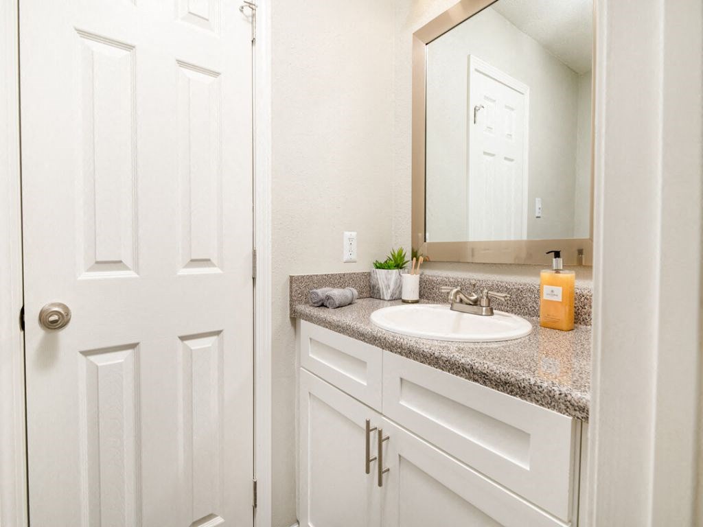 Renovated Bathrooms With Quartz Counters at Elite at City View, College Park, Georgia