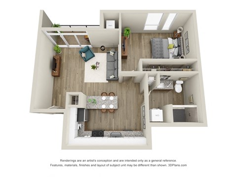 Hemlock - 1 Bed, 1 Bath with Balcony - Downtown Kalamazoo, MI Apartments - 400 Rose