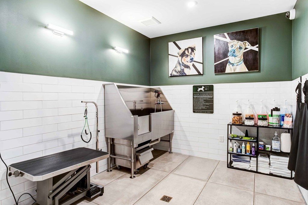 a barber shop with a barbershop style haircut salon with a horse painting