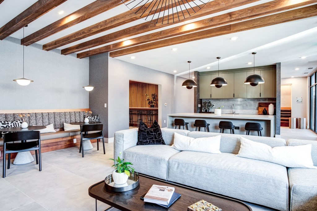 400 Rose Resident Lounge with Fire Place and Seating