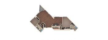 Rainbow - 2 Bedroom Floor Plan Layout with 2 Baths and 1,531 square feet at Skyrise Luxury Apartments in Kalamazoo, MI.