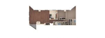 Summit - 2 Bedroom Floor Plan Layout with 2 Baths and 1,831 square feet at Skyrise Luxury Apartments in Kalamazoo, MI.