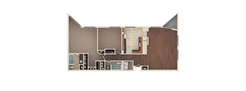 Tiffany - 2 Bedroom Floor Plan Layout with 2 Baths and 1,486 square feet at Skyrise Luxury Apartments in Kalamazoo, MI.