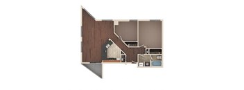 Vista - 2 Bedroom Floor Plan Layout with 1 Bath and 1,062 square feet at Skyrise Luxury Apartments in Kalamazoo, MI.