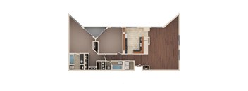 Zenith - 2 Bedroom Floor Plan Layout with 2 Baths and 1,581 square feet at Skyrise Luxury Apartments in Kalamazoo, MI.