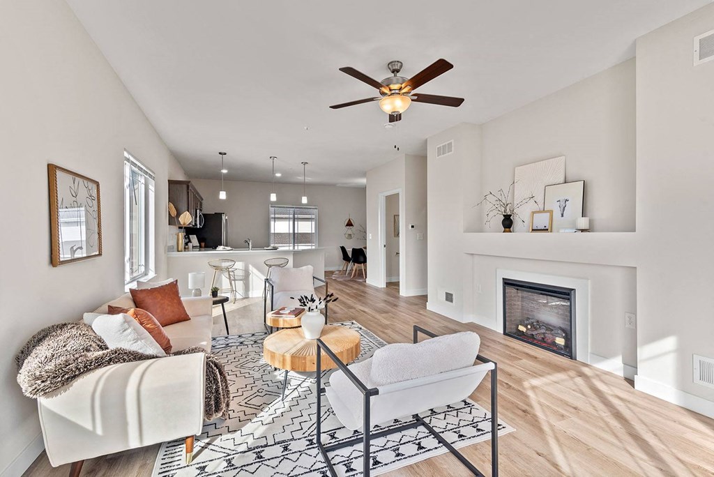 Modern Living Room at The Residences Apartments at Bear Tree, DeForest, Wisconsin