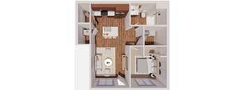 B1 Floor Plan at The Landing at Hub City, Plymouth, 53073