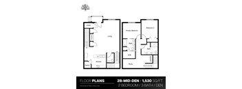 a floor plan of two bedrooms with a bathroom and a closet