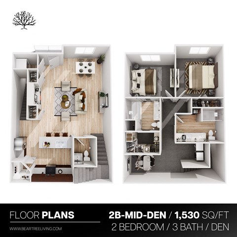 2 Bed 3 Bath and a den Townhouse at The Residences Apartments at Bear Tree, DeForest, WI, 53532