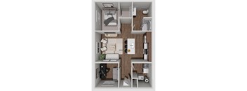 C1A One Bedroom One Bathroom 3D Floorplan at Solhaven Grand Chute, Appleton, 54913