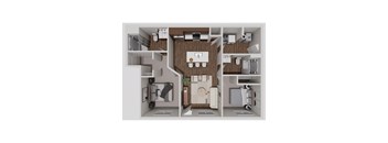 D1 Two Bedroom Two Bathroom 3D Floorplan at Solhaven Grand Chute, Wisconsin