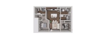 D1A Two Bedroom Two Bathroom 3D Floorplan at Solhaven Grand Chute, Appleton, WI