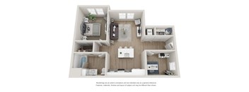 1 Bedroom, 1 Bathroom with Den ADA at The Locklyn Apartments