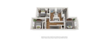 a 3 bedroom floor plan is shown in this illustration at Tivoli Green Apartments & Townhomes, Mount Pleasant, WI, 53406