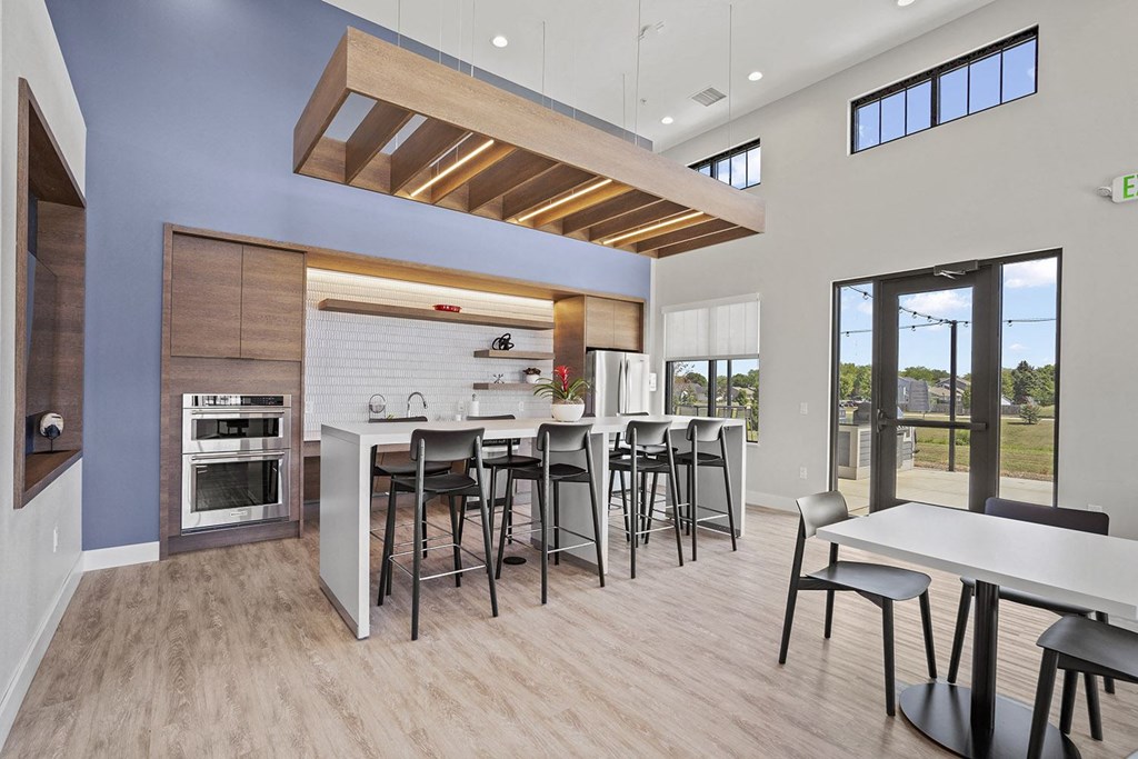 Clubhouse Kitchen at Tivoli Green Apartments & Townhomes, Wisconsin, 53406