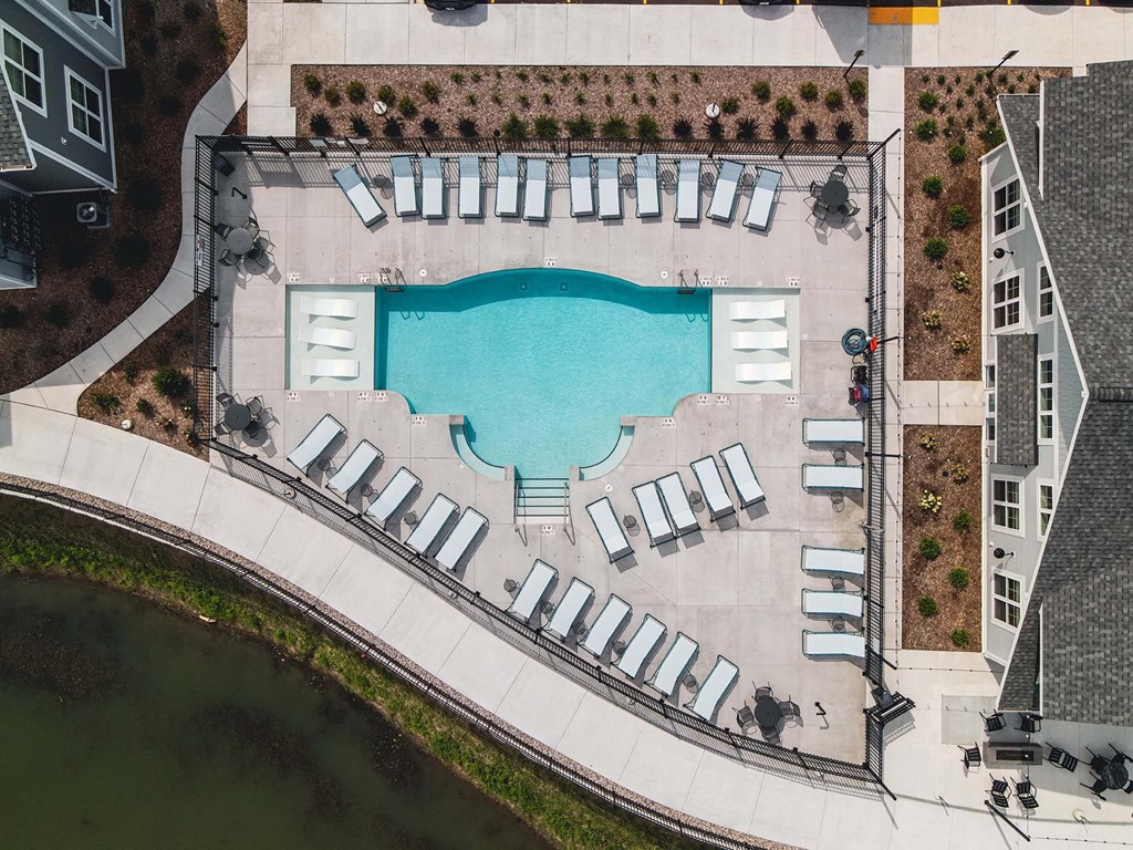 The Locklyn Apartments Aerial Pool View