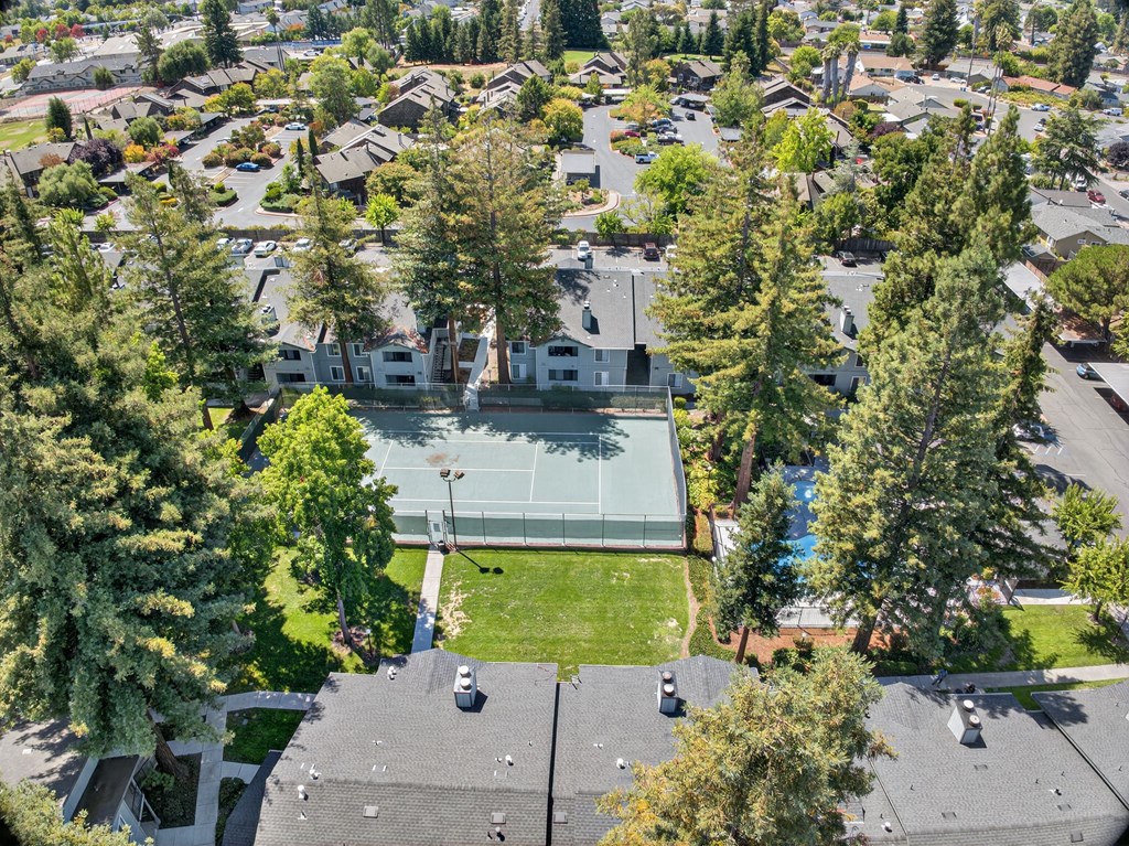Aerial View Of Tennis Court at Vintage Pointe, Rohnert Park, CA