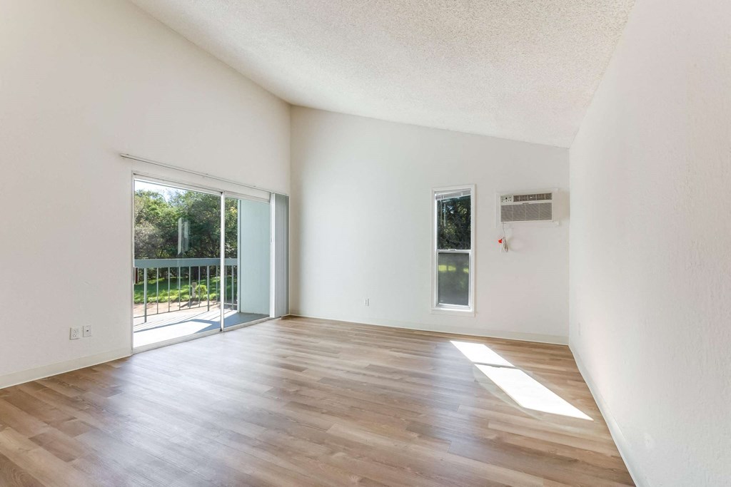 living room with high ceilings