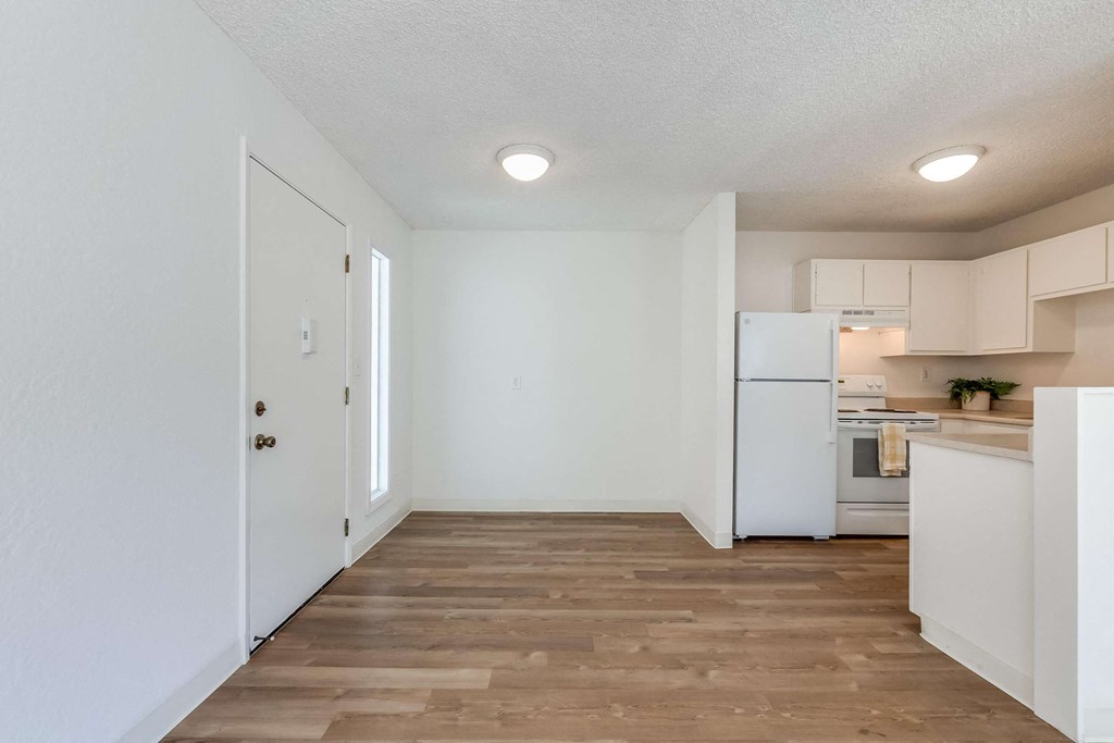 dining room and partial kitchen