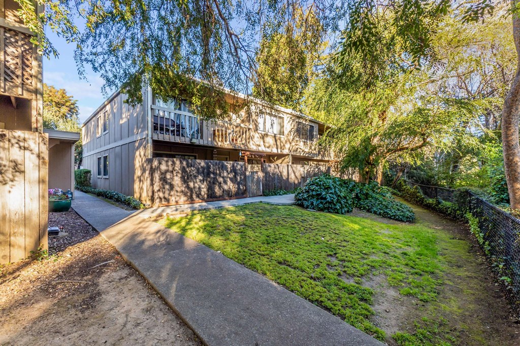 exterior of apartments with landscaping