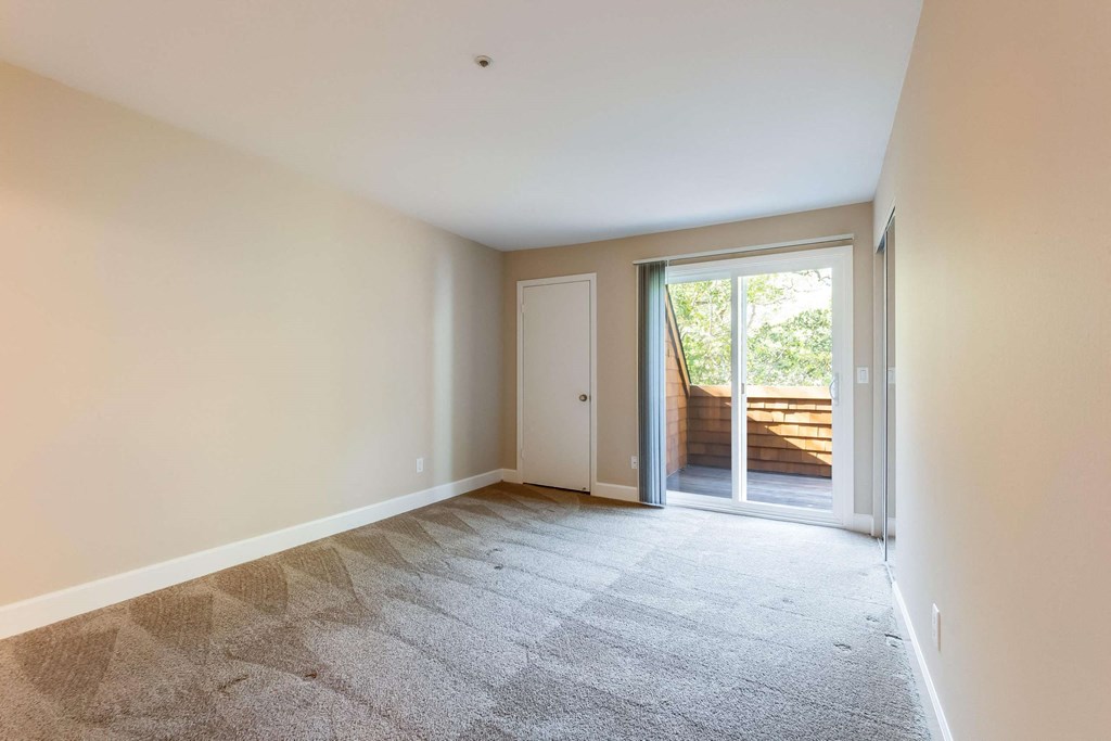 bedroom with sliding glass door