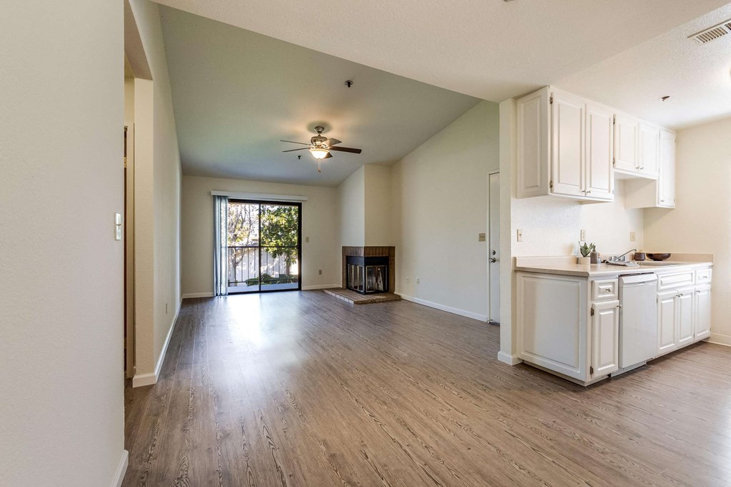 Living room with fireplace