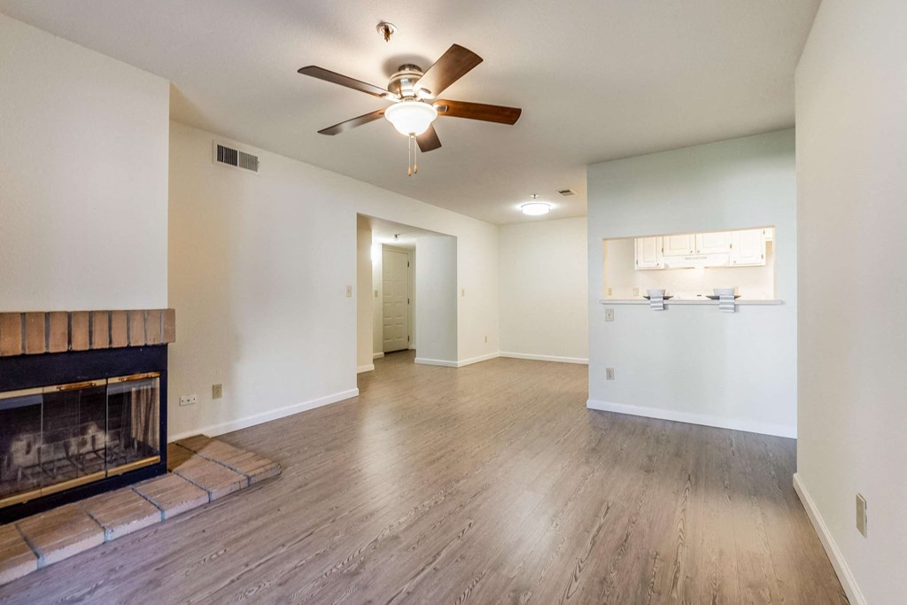 living room and dining area