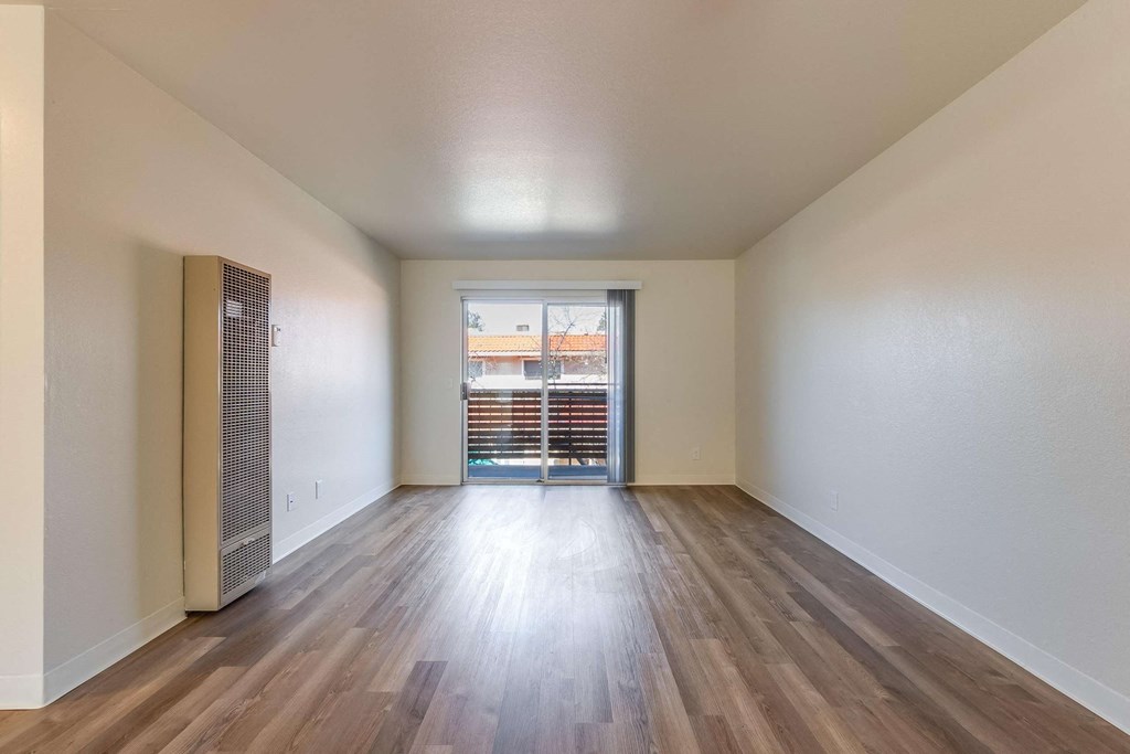 living room and sliding glass door