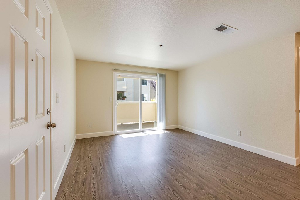 living room and sliding glass door