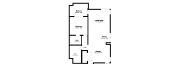 1 Bed 1 Bath Floor Plan at Bella Creek, ROHNERT PARK, 94928