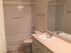 bathroom with sink, toilet, and shower