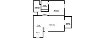 1 Bed 1 Bath Floor Plan at Camino Creek, ROHNERT PARK, CA 94928
